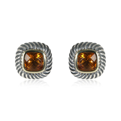 David Yurman Citrine Earrings in  Sterling Silver & 14K Yellow Gold