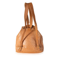 Gucci Vintage Natural Ostrich Bamboo Handle Backpack