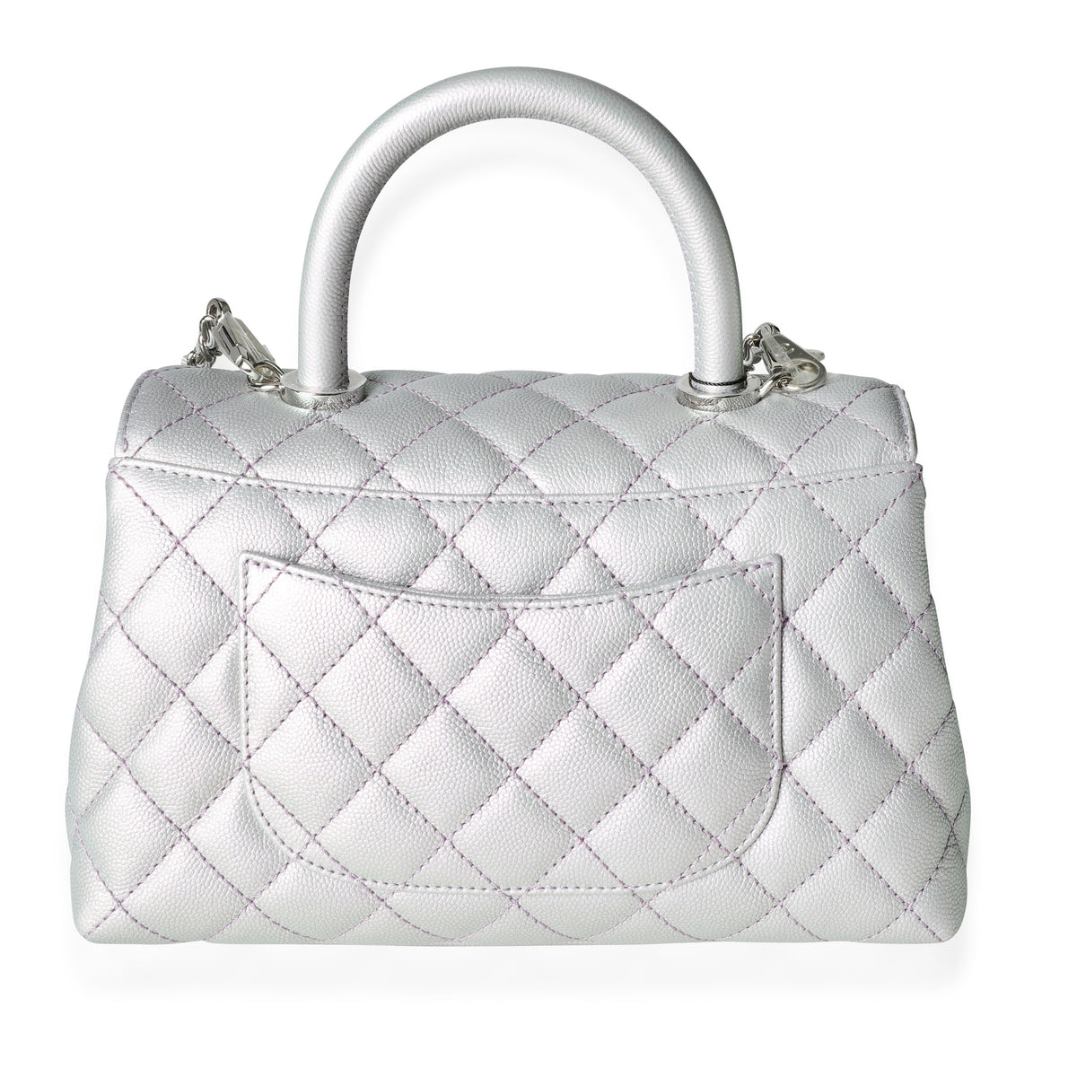 Chanel Light Purple Iridescent Quilted Caviar Small Coco Top Handle Bag, myGemma