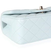 Chanel Light Blue Quilted Lambskin Rectangular Mini Top Handle Flap Bag