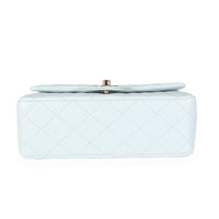 Chanel Light Blue Quilted Lambskin Rectangular Mini Top Handle Flap Bag