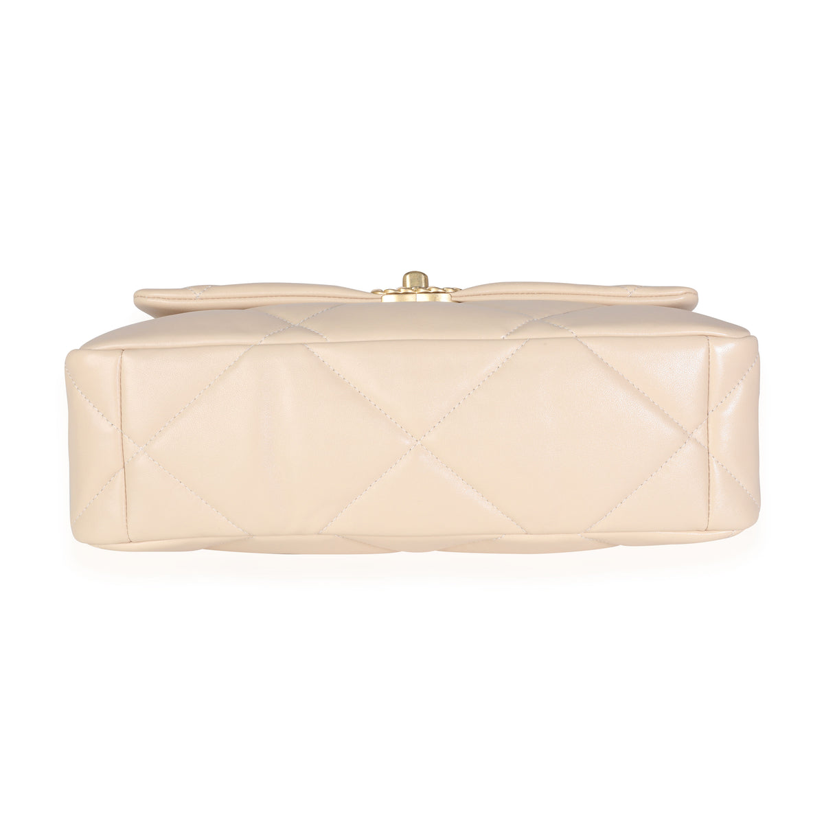 Chanel Beige Quilted Lambskin Large Chanel 19 Bag