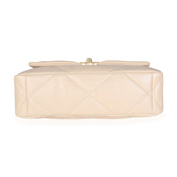 Chanel Beige Quilted Lambskin Large Chanel 19 Bag