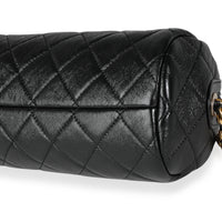 CHANEL Lambskin Quilted Small Bowling Bag Black 531953