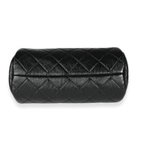 CHANEL Shiny Lambskin Quilted Small Fashion Therapy Bowling Bag Black  971810