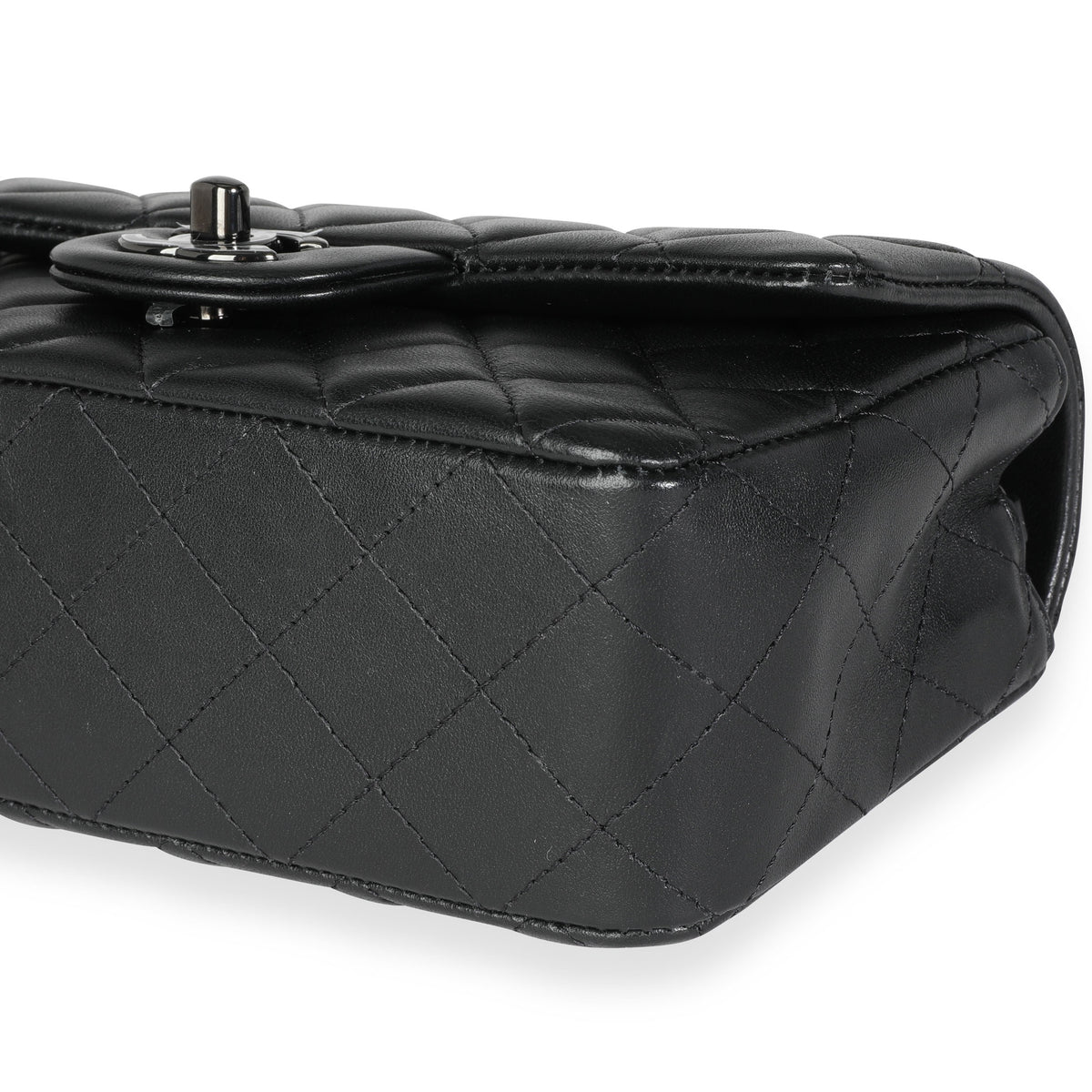 Chanel So Black Lambskin Mini Rectangular Classic Single Flap Bag ...