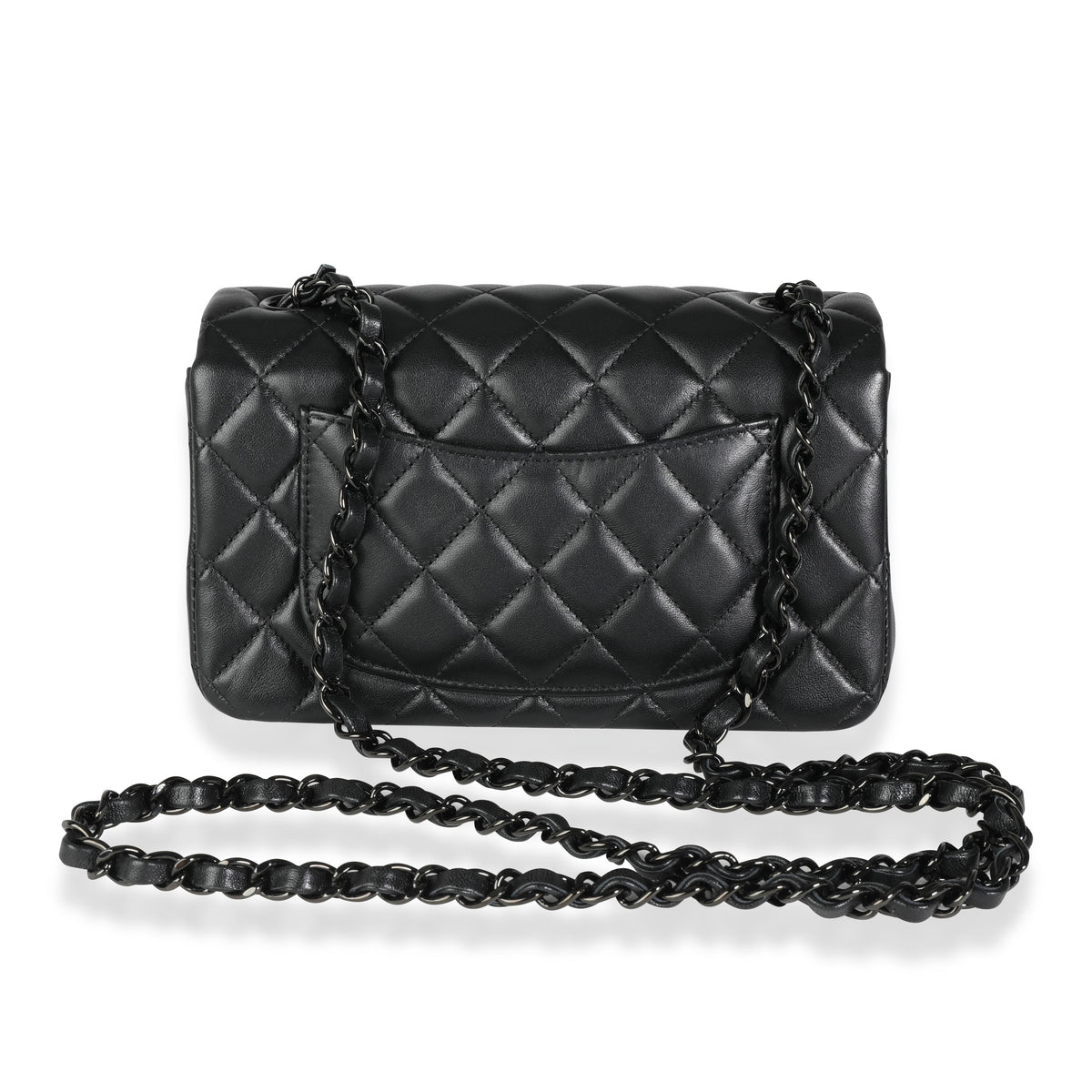 Chanel So Black Lambskin Mini Rectangular Classic Single Flap Bag ...