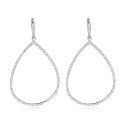14K White Gold Outlined Pear Shape Diamond Earrings in 14k White Gold 2.5 CTW