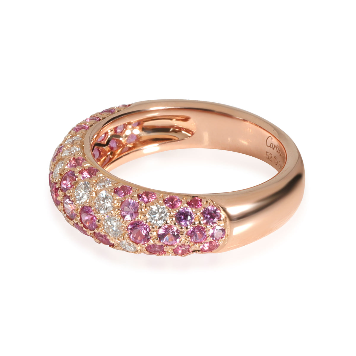 Cartier Etincelle Pink Sapphire & Diamond Ring in 18k Rose Gold Pink 0.36 CTW