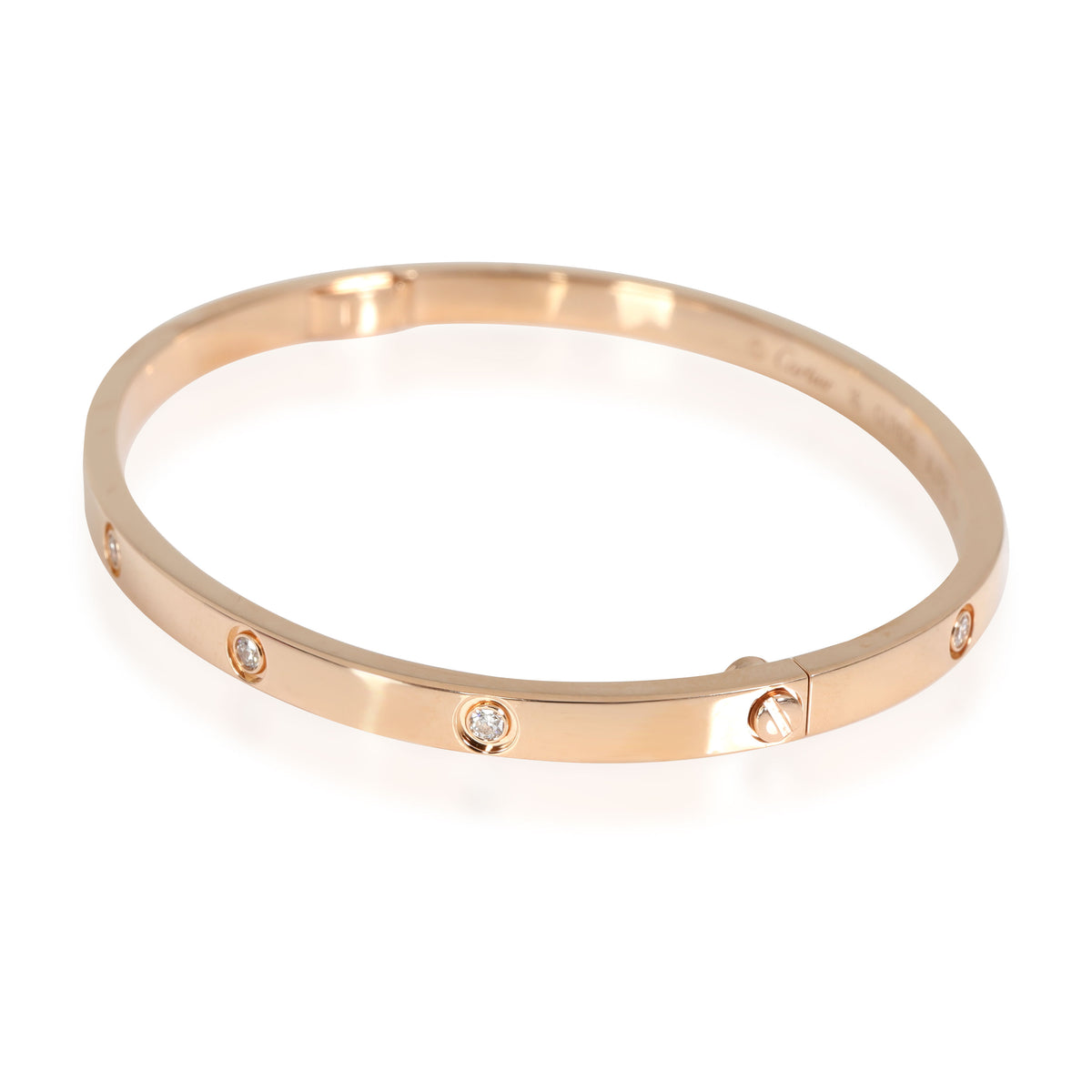 Cartier LOVE Diamond Bracelet in 18K Rose Gold 0.21 CTW