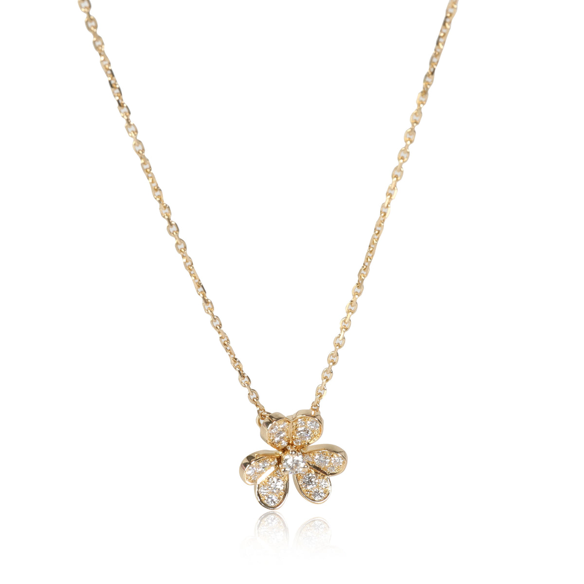 Van Cleef & Arpels Frivole Diamond Pendant in 18K Yellow Gold 0.21 CTW