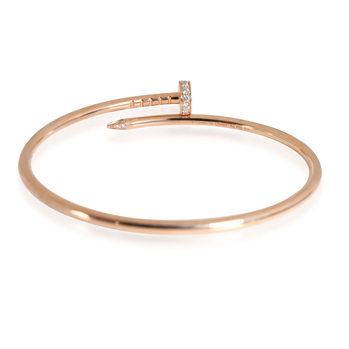 Cartier Juste Un Clou Diamond Bracelet in 18K Rose Gold 0.18 CTW