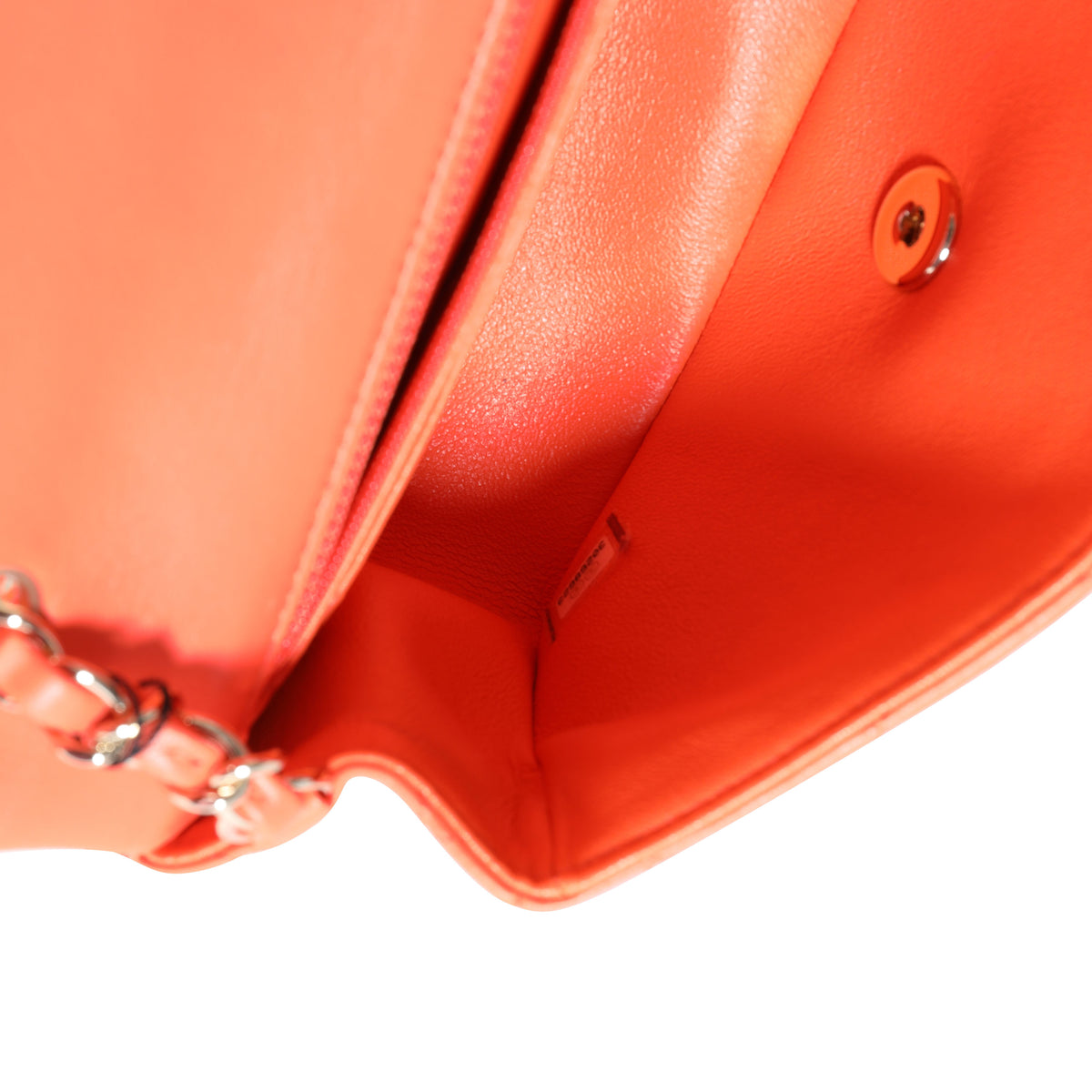 Chanel Orange Quilted Lambskin Classic Mini Flap Bag, myGemma