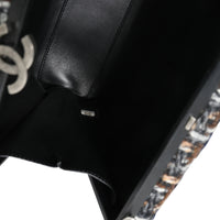 Chanel Black Leather & Multicolor Tweed Il Quadrato Box Shoulder Bag