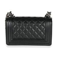 Chanel Black Caviar Quilted Small Boy Bag