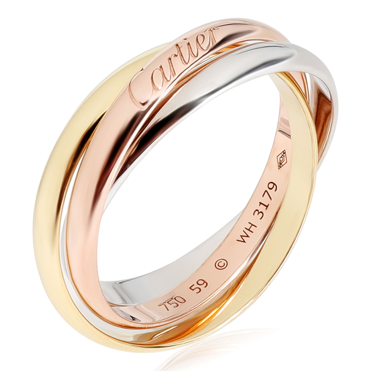 Cartier Trinity Ring in 18K 3 Tone Gold