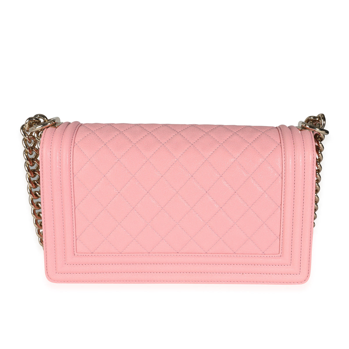 Chanel Pink Quilted Goatskin Medium Boy Bag