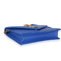 Saint Laurent Royal Blue Grain De Poudre Envelope Chain Wallet