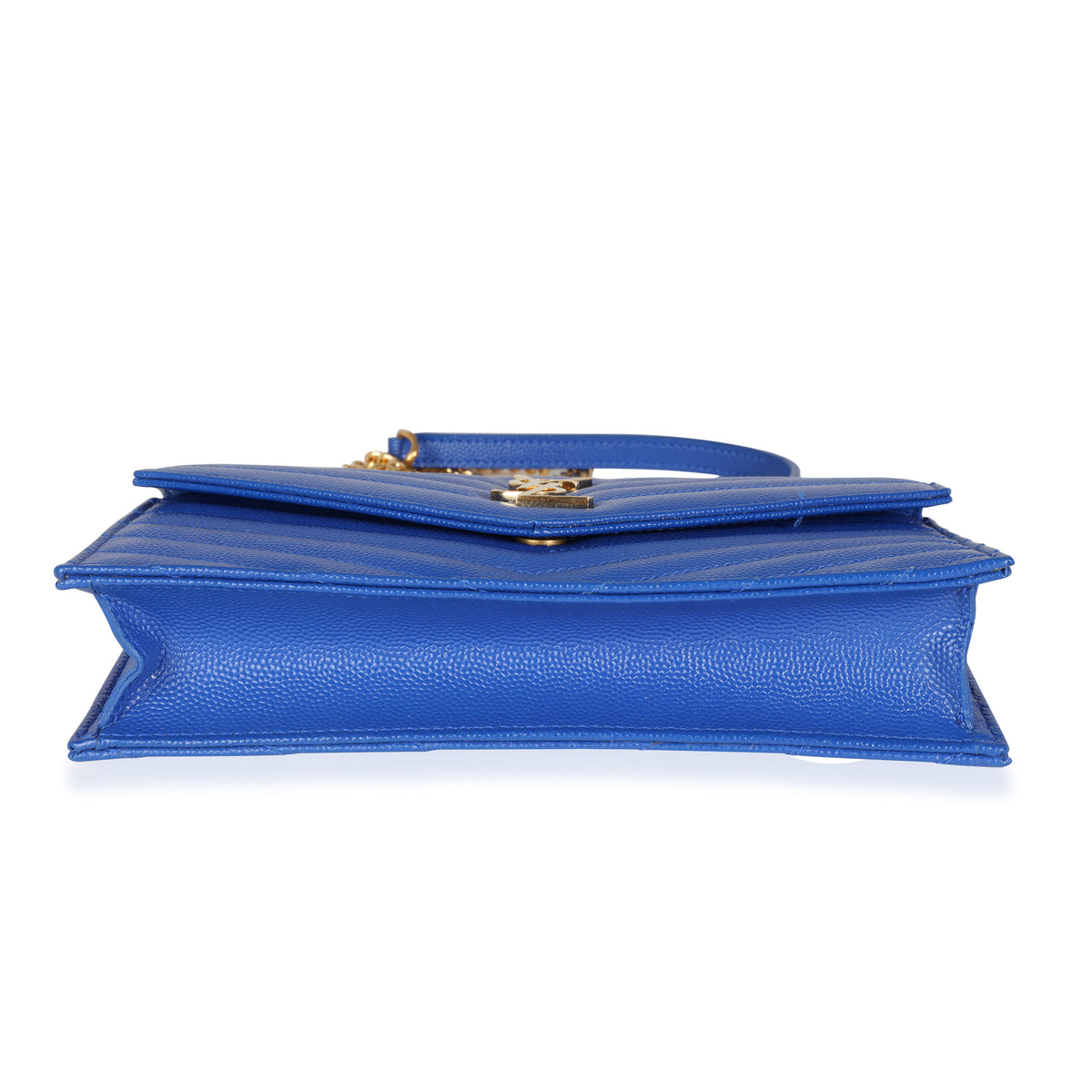 Saint Laurent Royal Blue Grain De Poudre Envelope Chain Wallet