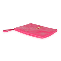 Saint Laurent Hot Pink Matelassé Monogram A5 Pouch