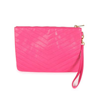 Saint Laurent Hot Pink Matelassé Monogram A5 Pouch