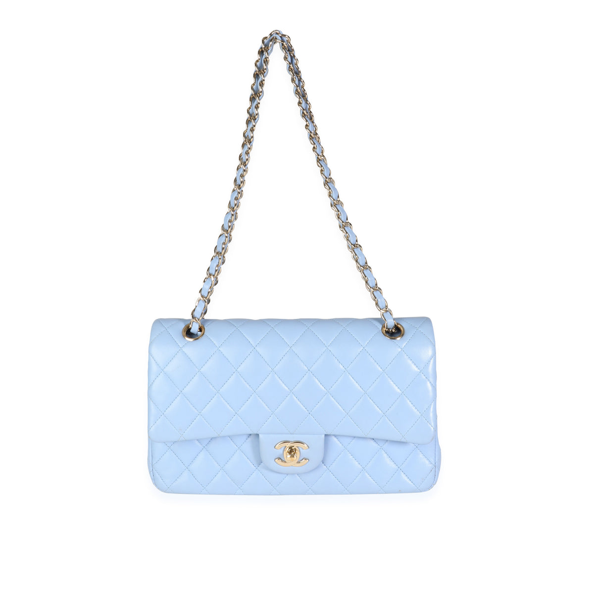 Chanel Periwinkle Caviar Leather Medium Classic Flap Bag at