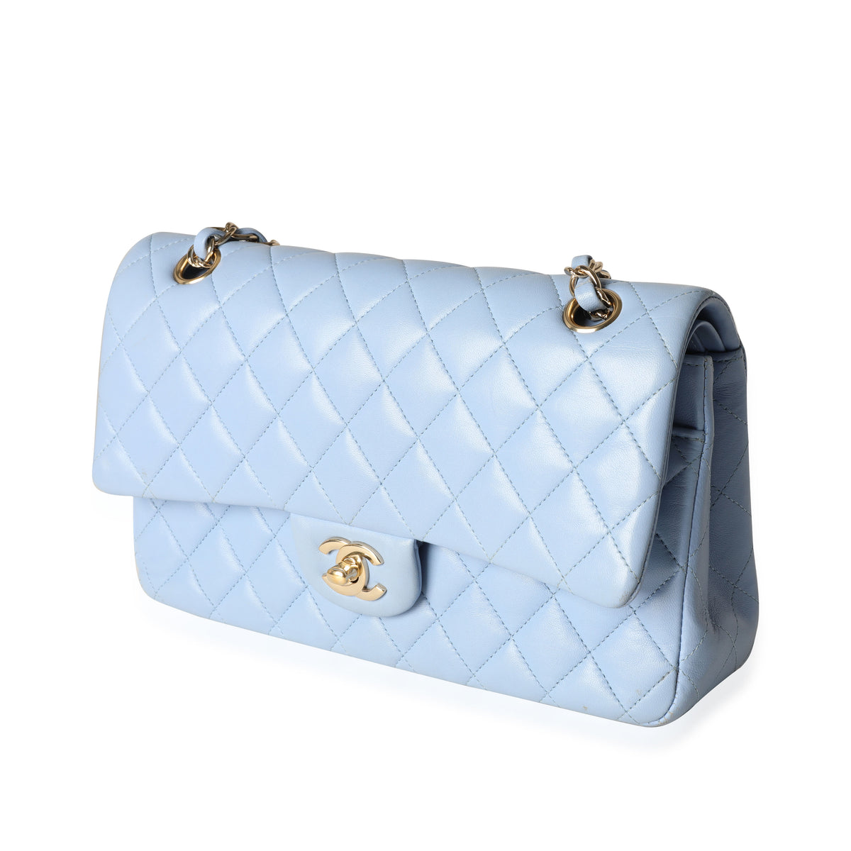 Chanel Medium Classic Flap Periwinkle Blue Lambskin - Luxury Shopping