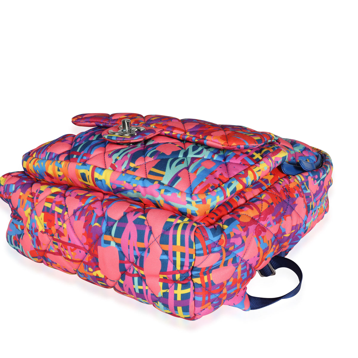 Chanel Pink & Multicolor Foulard Printed Fabric Backpack