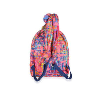 Chanel Pink & Multicolor Foulard Printed Fabric Backpack