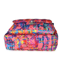 Chanel Pink & Multicolor Foulard Printed Fabric Backpack