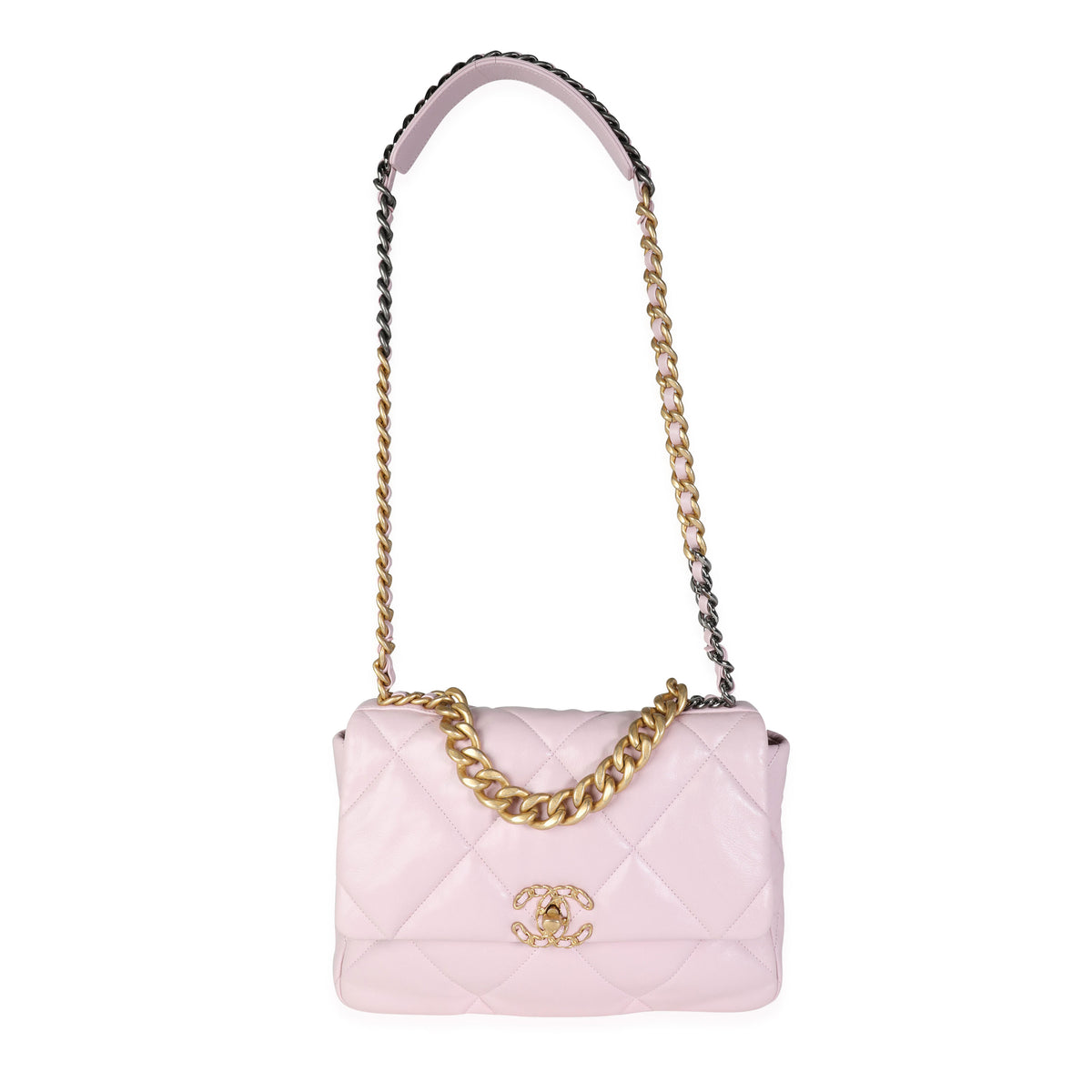 Chanel Light Pink Quilted Lambskin Large Chanel 19 Bag, myGemma