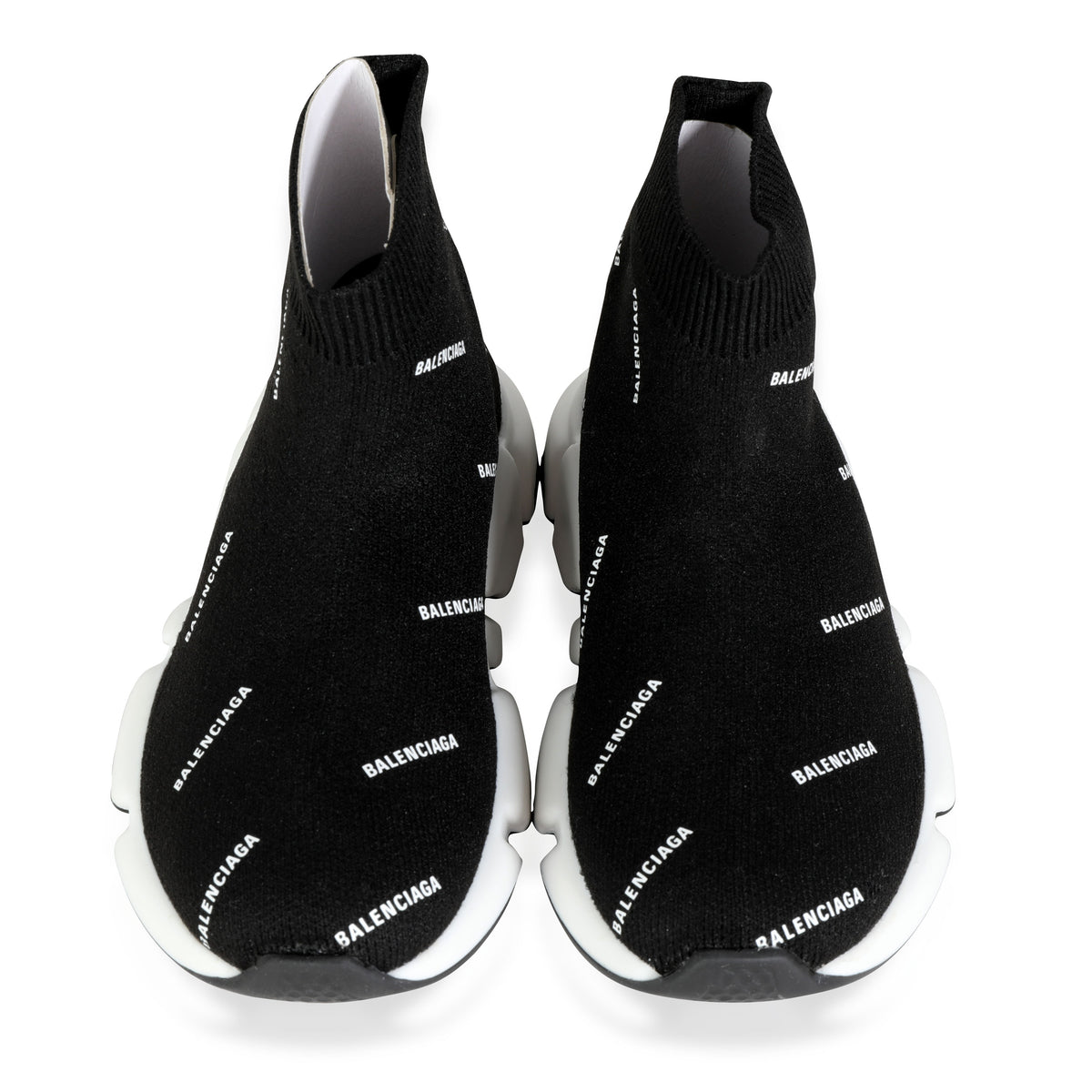 Balenciaga Speed Trainer Kids All Over Print - Black White