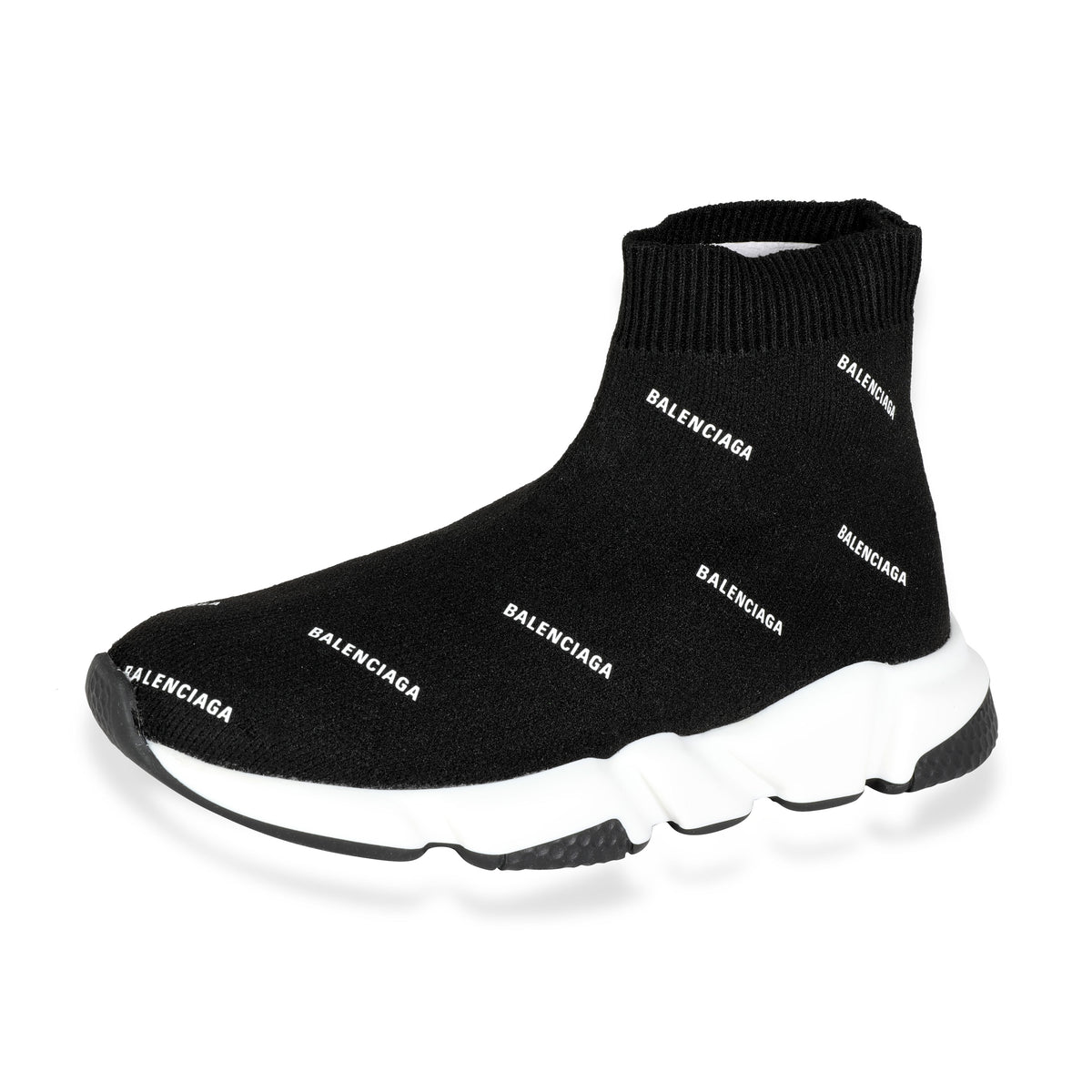 Balenciaga Speed Trainer Kids All Over Print - Black White