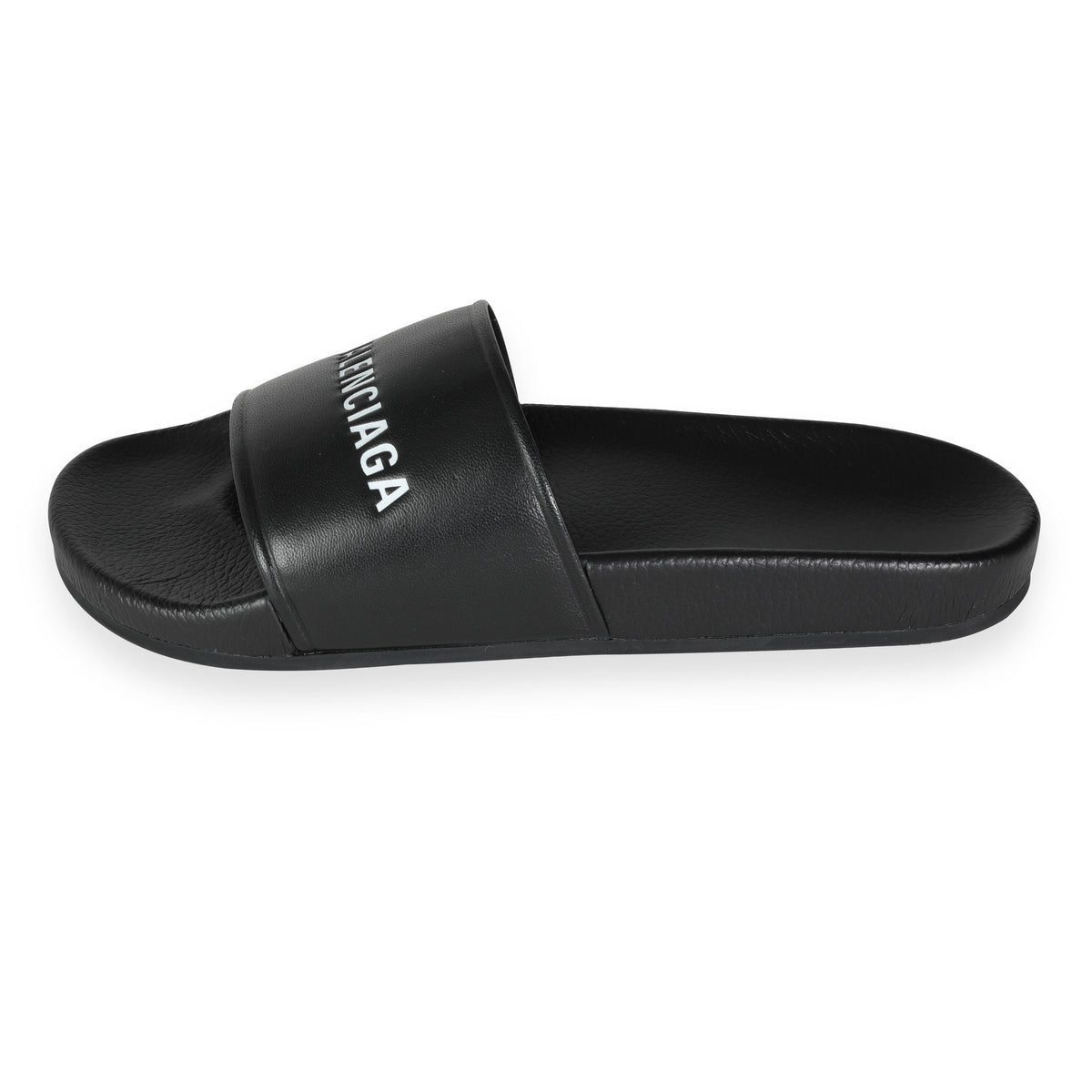 Balenciaga Leather Logo Slide Black US Size 8 myGemma HK Item 115478