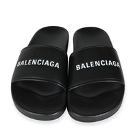 Balenciaga Leather Logo Slide Black (US Size 8)