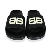 Balenciaga -  Balenciaga Pool Slides Black Glow (41 EUR)