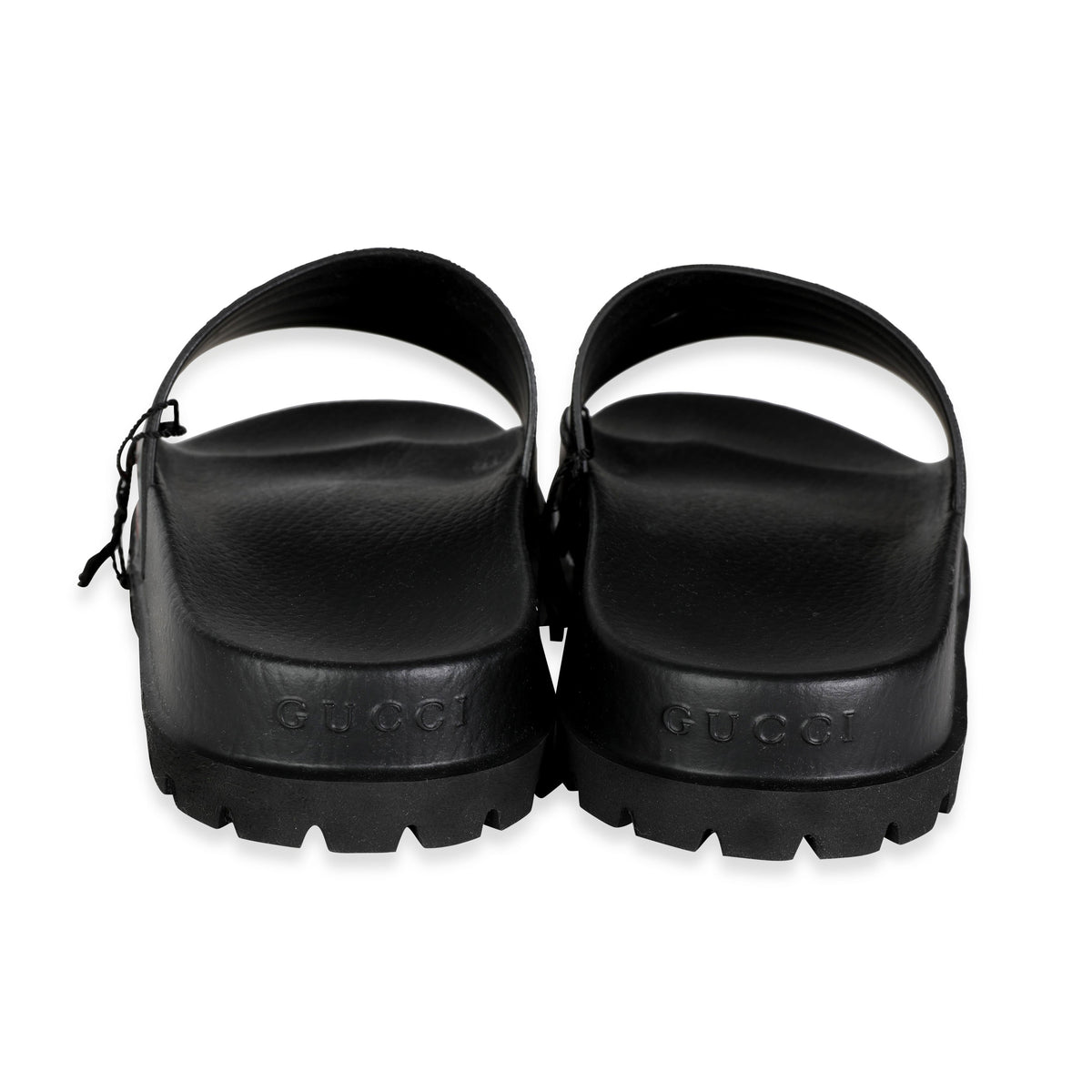 Black gucci web discount slides