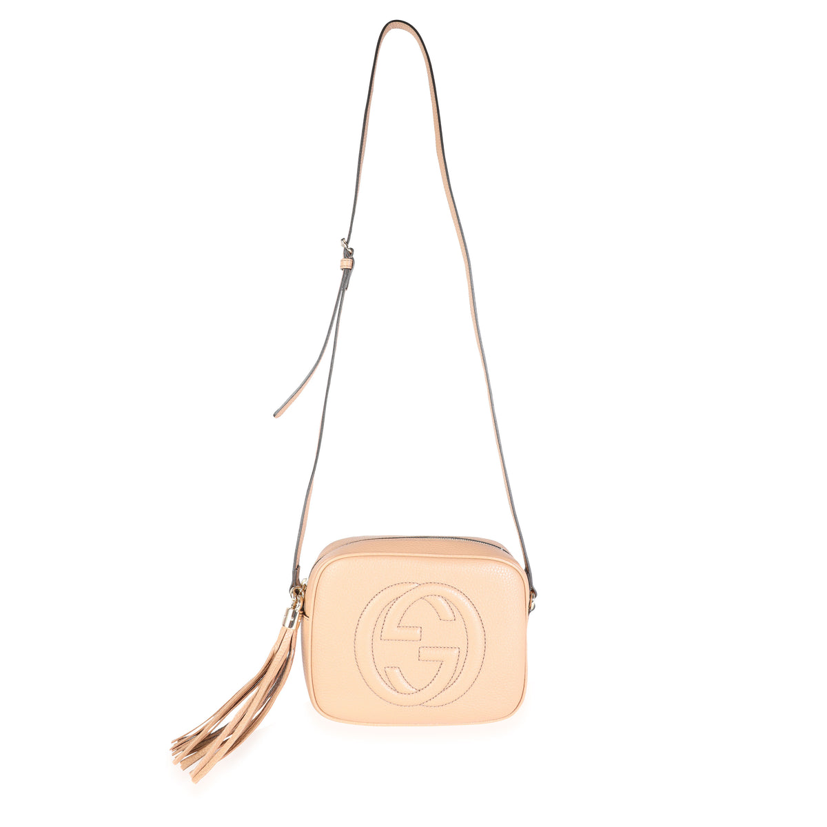 Gucci Soho Disco Pebbled Calfskin Small Rose Beige Leather