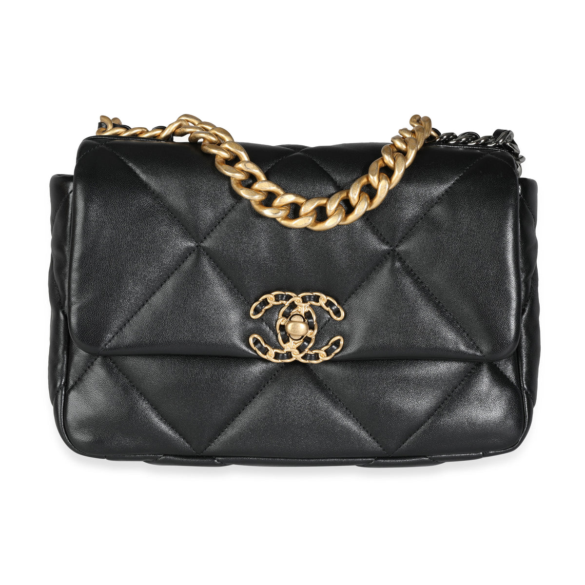 Chanel Black Quilted Lambskin Medium Chanel 19 Bag