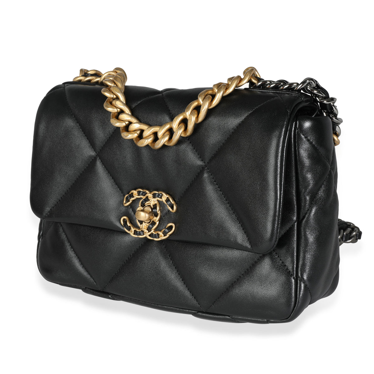 Chanel Black Lambskin Quilted Chanel 19 O Case, myGemma