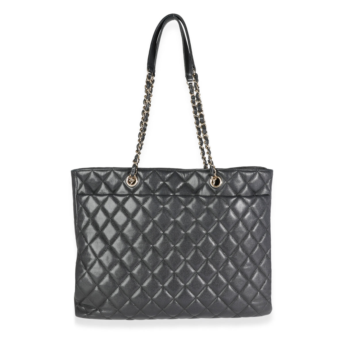 Chanel Black Quilted Caviar Large Shopping Bag
