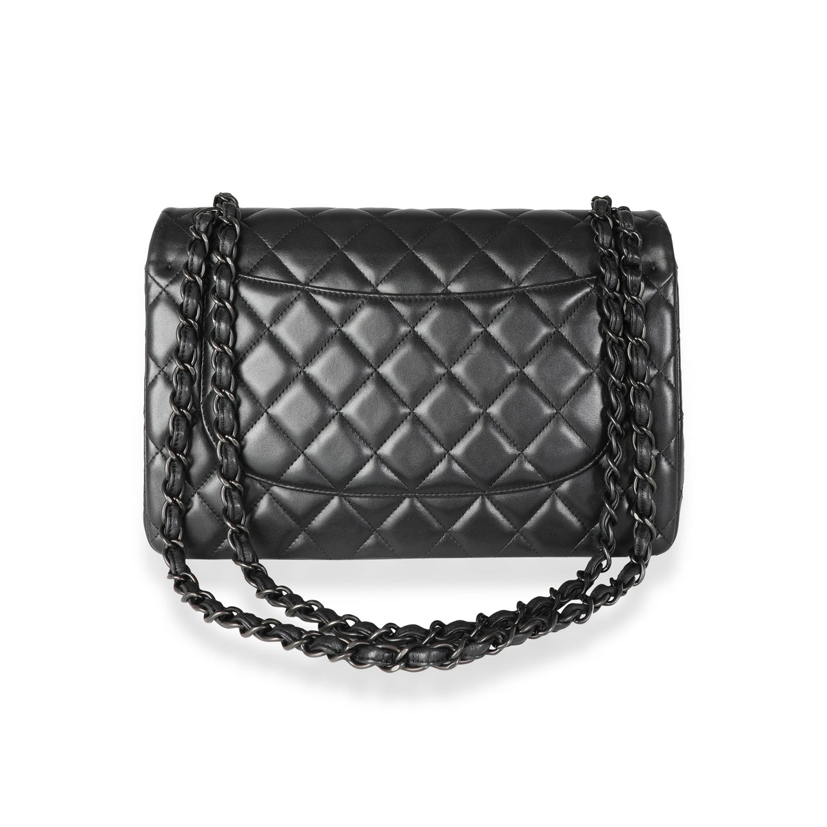 Chanel So Black Lambskin Jumbo Classic Double Flap Bag