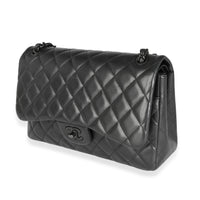 Chanel So Black Lambskin Jumbo Classic Double Flap Bag