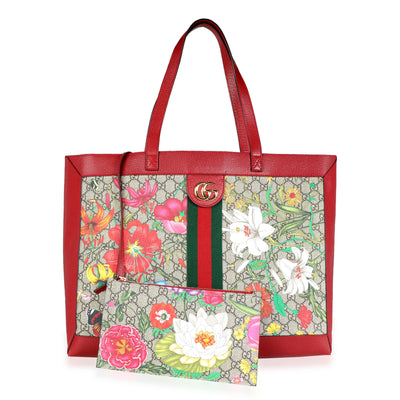 Gucci GG Supreme Flora Web Ophidia Soft Tote