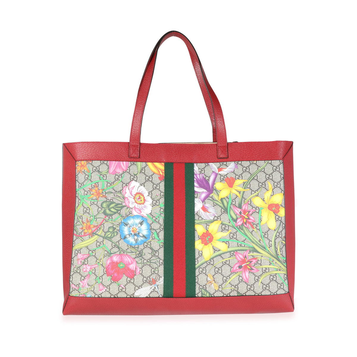 Gucci GG Supreme Flora Web Ophidia Soft Tote