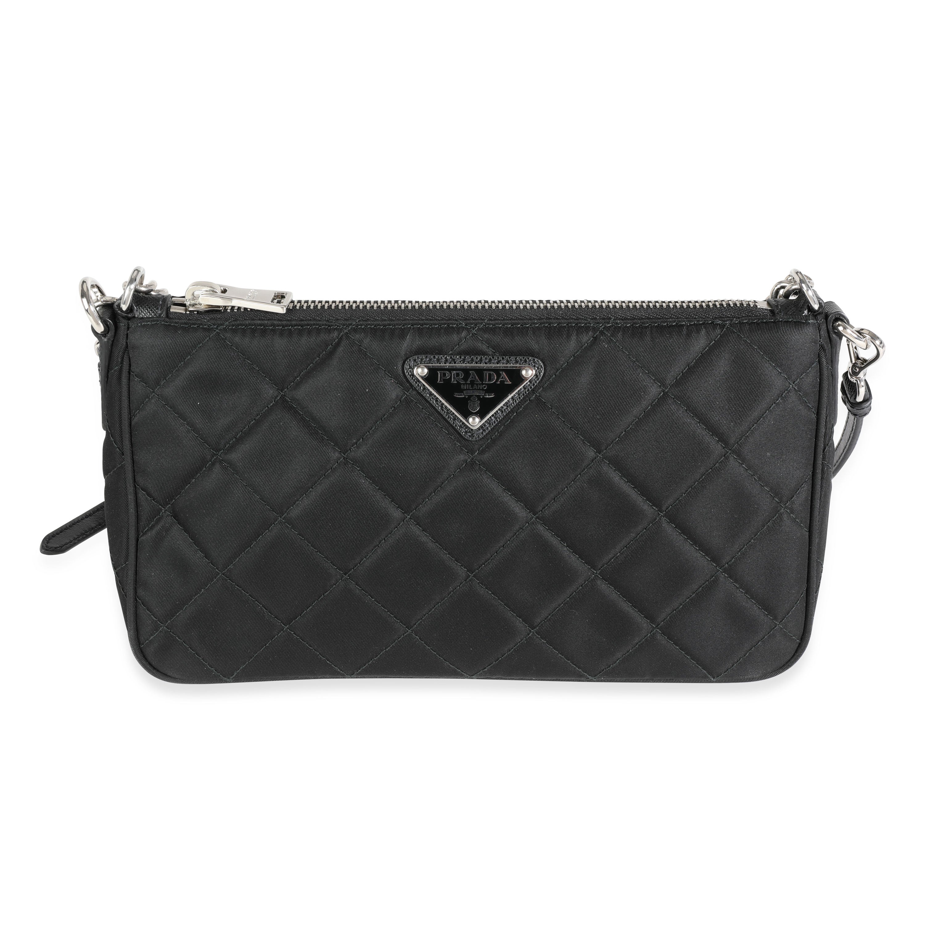 Prada Bandoliera Tessuto Crossbody Bag Black