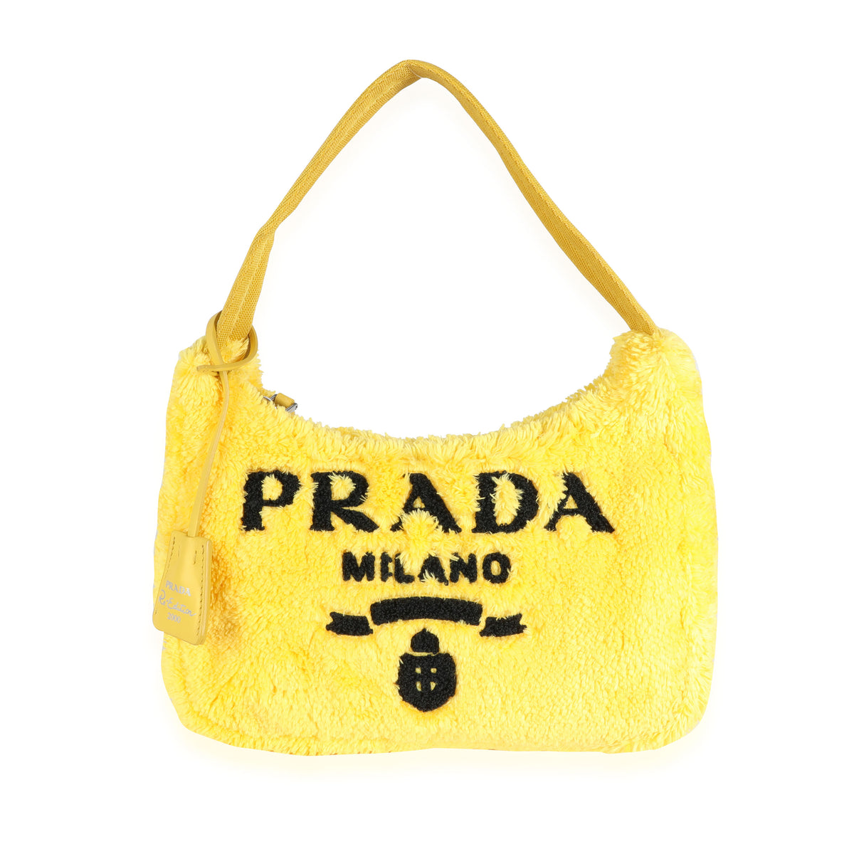 Prada Yellow & Black Terry Mini Re-Edition 2000 Bag