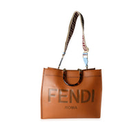 Fendi Natural Brown Calfskin Sunshine Shopper Tote