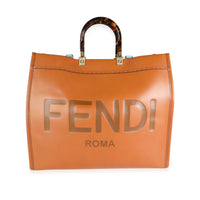 Fendi Natural Brown Calfskin Sunshine Shopper Tote