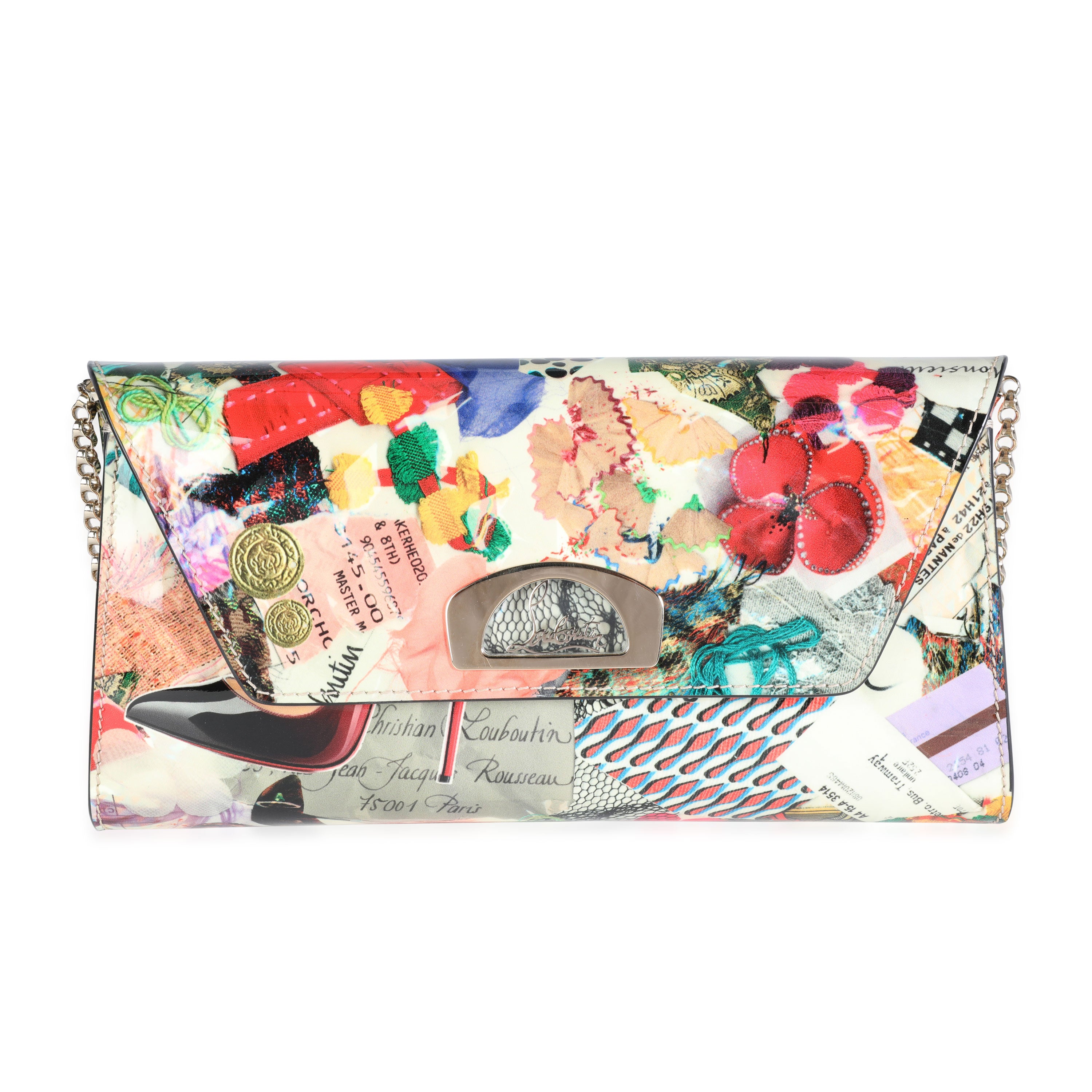 Christian Louboutin Trash Print Patent Leather Vero Dodat Clutch